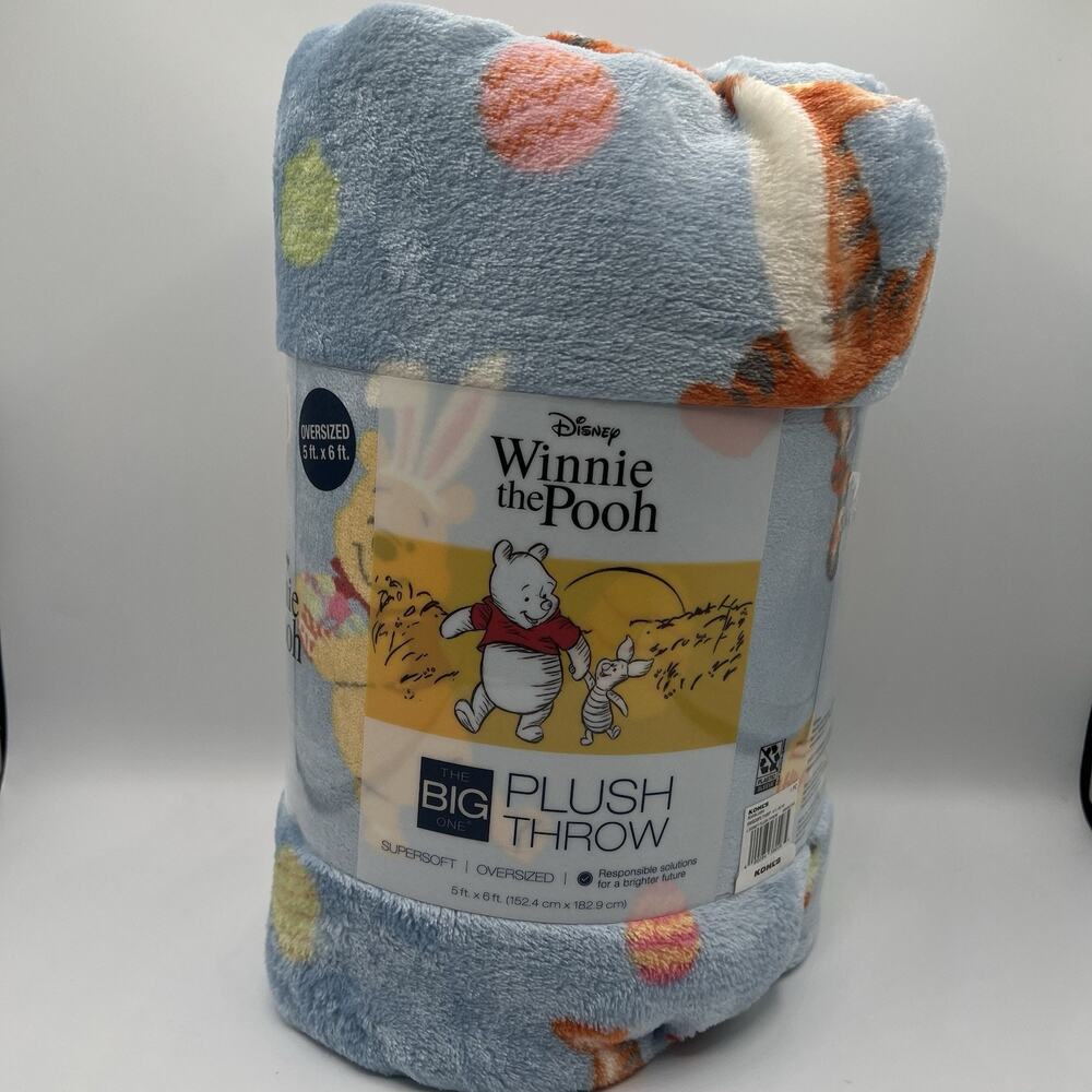 Disney Winnie the Pooh Oversized Plush Throw Blanket 5x6 ft The Big One NWT